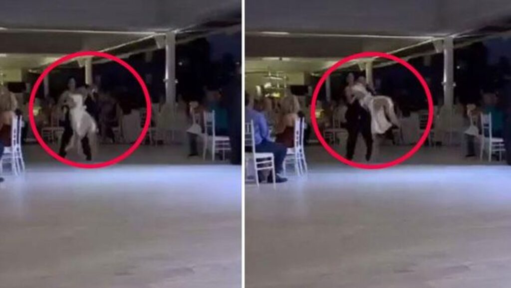 Damadın hatası nedeniyle kendisini bir anda yerde buldu genç kadın